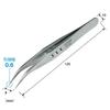 HOZAN Tweezers, Thick Finish, 2.8mm Plate Thickness, 125mm Total Length, 8mm Opening Width, 0.6mm Tip Width, Curved Tip, PP-102