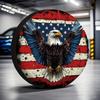 American Flag Eagle Thick Tire Cover Polyester Durable Cover for RV and Trailer Parking