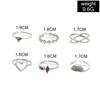 New Love Scallop Cross Openable Diamond Set Ring 6-Piece Combination Joint Ring