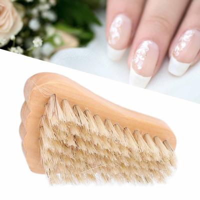 Natural Bristles Fingernail Toenail Scrub Brush Hand Foot Nail Scrubber  Salon Personal Nail Care