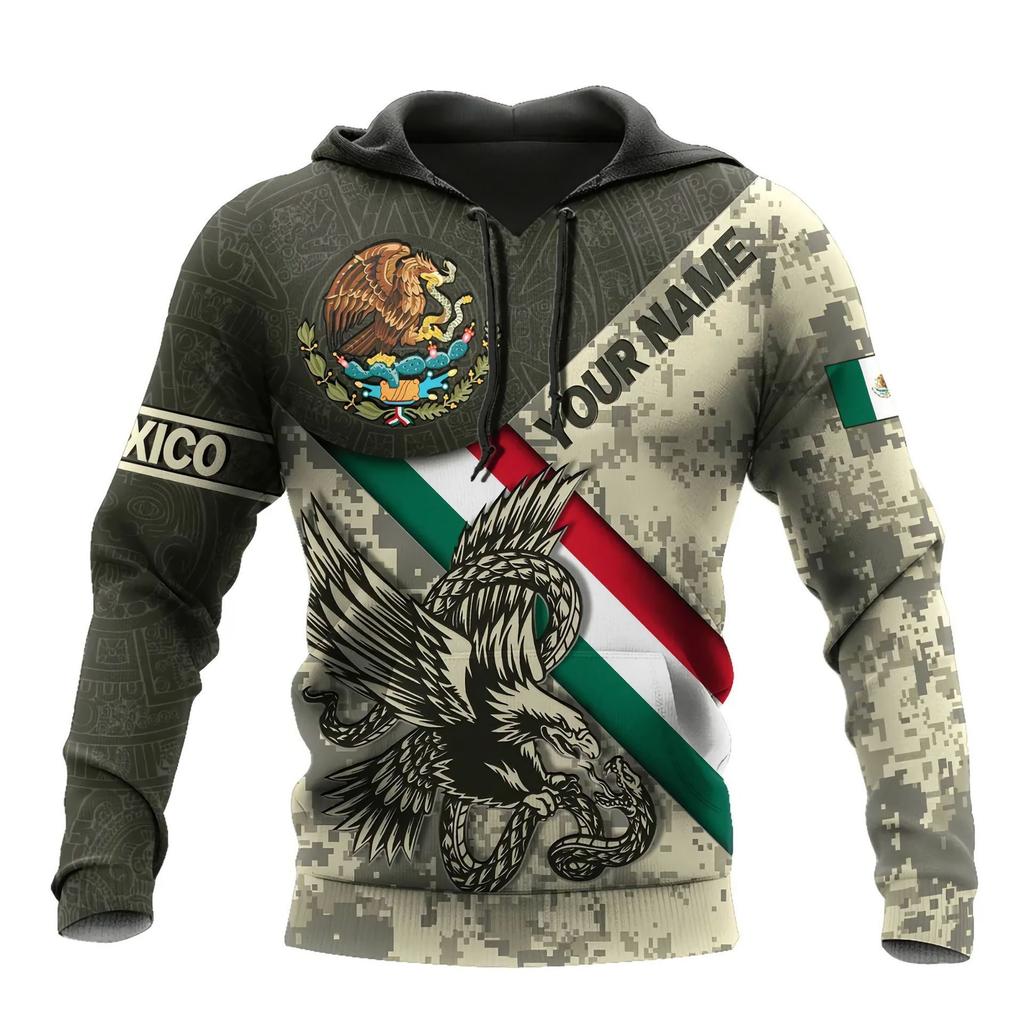 2025 Europe, America, Europe and America men's sweater Mexico logo boys sweater 3D printing autumn and winter hooded sweater