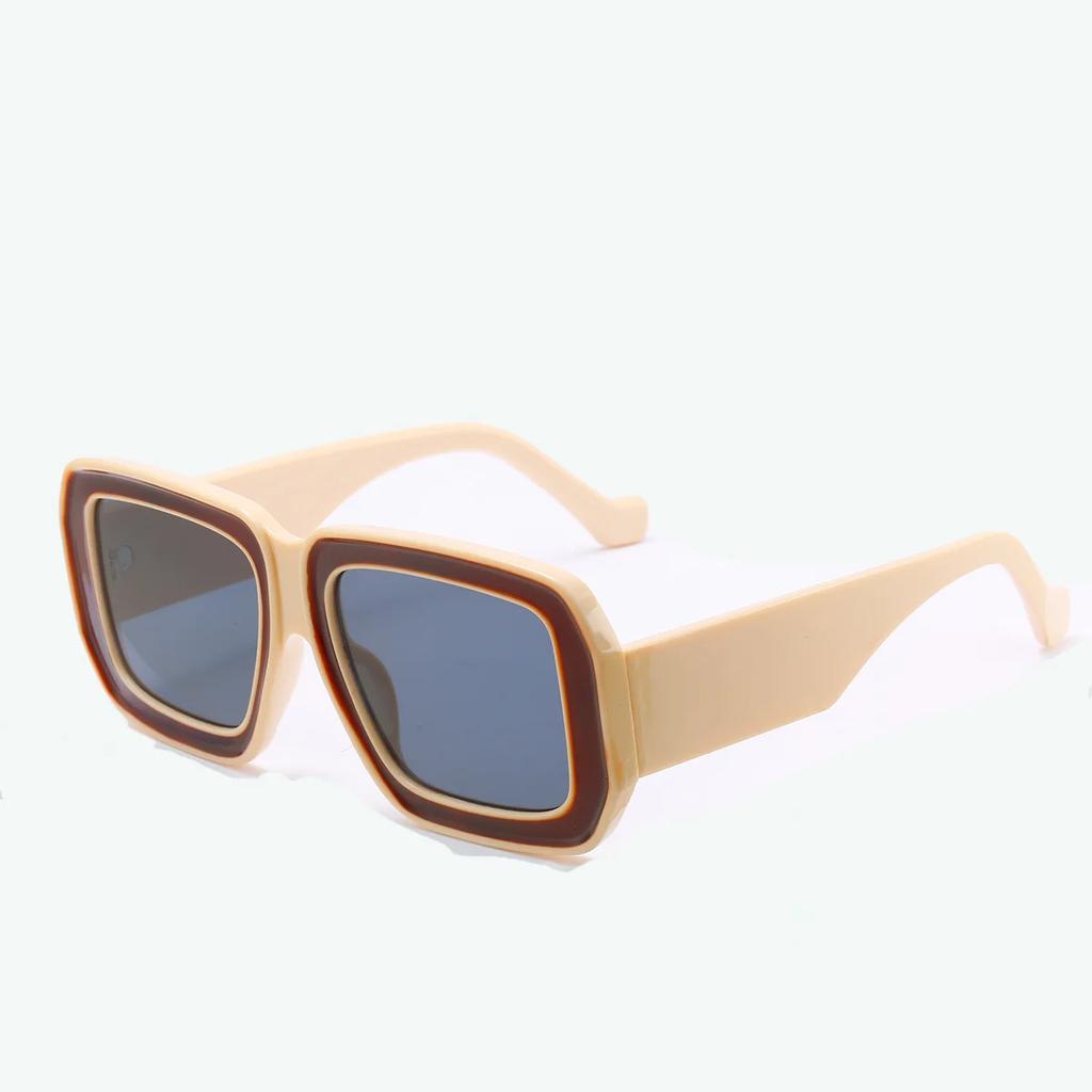 Vintage Męskie Damskie Duże Okulary Przeciwsłoneczne Męskie Kwadratowe Odcienie Markowy Projektant Unisex Okulary Przeciwsłoneczne Czarne Soczewki Męskie Damskie Okulary Przeciwsłoneczne Uv400