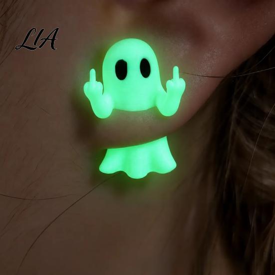 Luminous Jewelry for Women 1 Pair Halloween Earrings Women, Glow in The Dark Ghost Statement Earrings, Cute Spooky Gifts Party, Costume Accessories