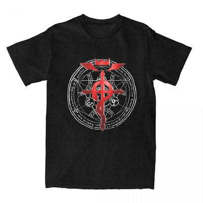 Men's Fullmetal Alchemists Transmutation Symbol T Shirt Japanese Anime Cotton Clothing Short Sleeve Round Neck Tee Shirt T-Shirt