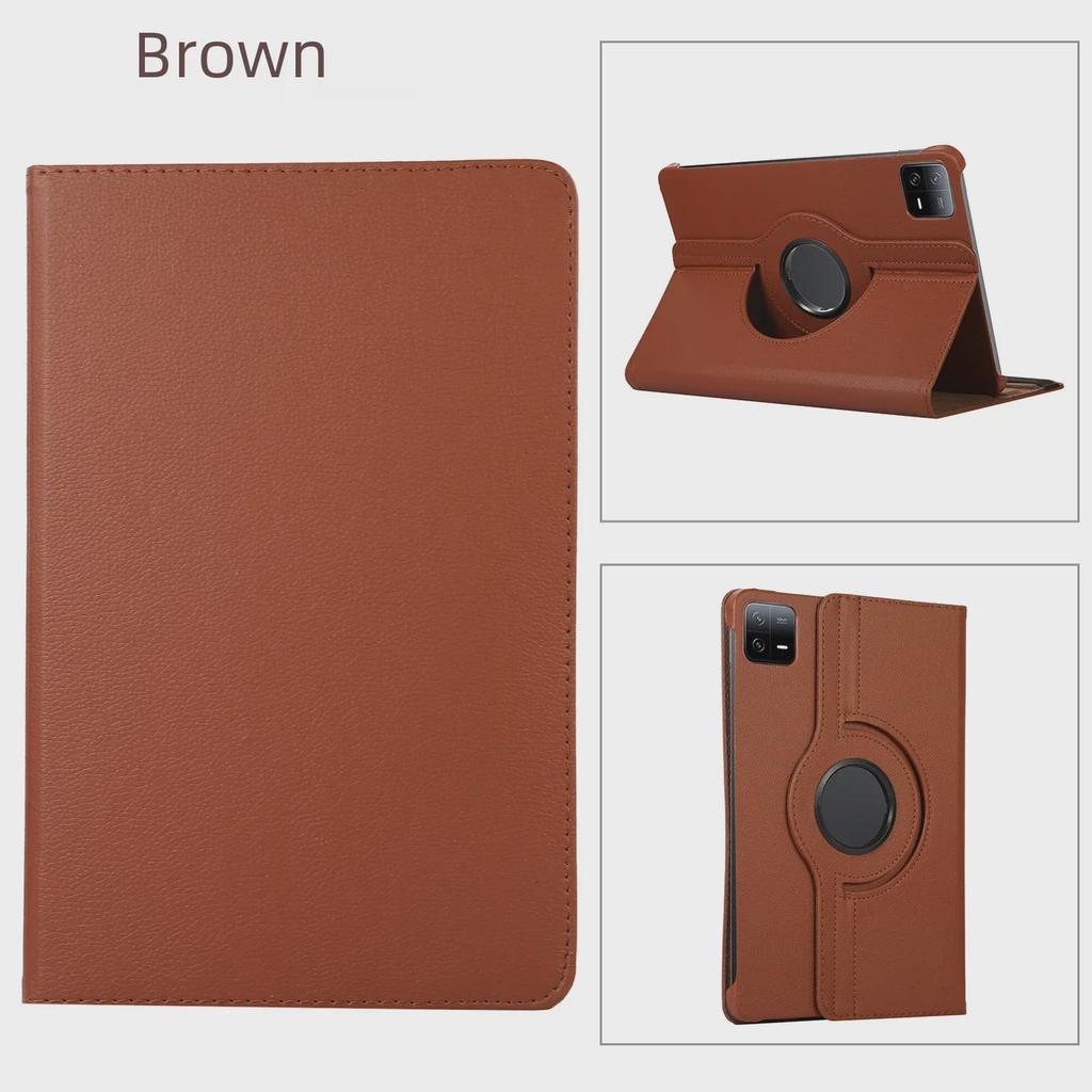 Xiaomi 6 Tablet 11-inch Rotating Smart Sleep Cover, Fits Redmi 10.6, Litchi Leather