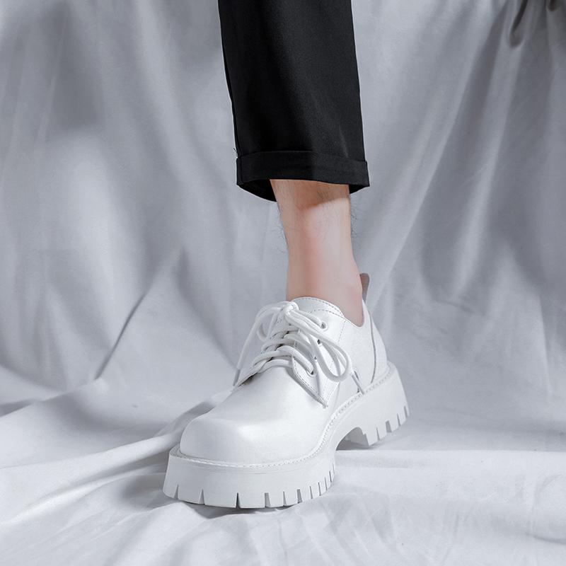 Fashion All-match Men's Casual Oxfords Footwear New Men Shoe Male Comfortable Dress Shoe Lace-up Platform Casual Men's Leather Shoes