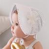 Cappello da Corte in Pizzo per Bambina Principessa Cappellino Estivo Traspirante per Neonati Cappellini da Pescatore Floreali per Neonato 0-1 anno Bambini Ragazze Oggetti di Scena per Foto