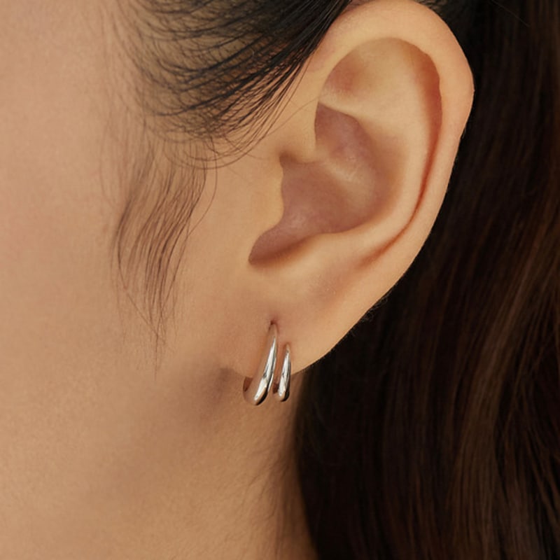 By Hyeres [925 Silver] Tooth Hoop Earrings (Silver) BH7E4B732W9XXX