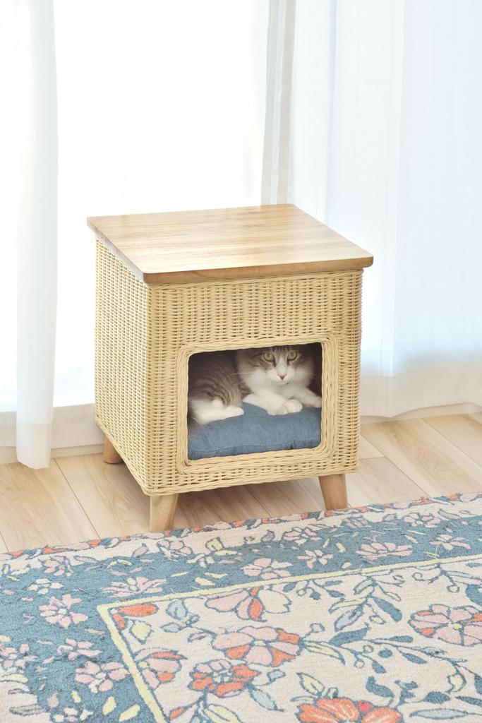 Azumaya Haustierhocker, Natur, B40×T40×H45cm, PET-63