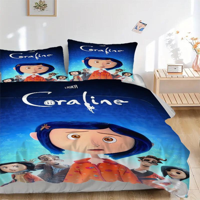 Coraline'S Magical Adventure Print 3Pcs Bedding Setduvet Cover With 2 Bedropillowcase Home Birthday Gift