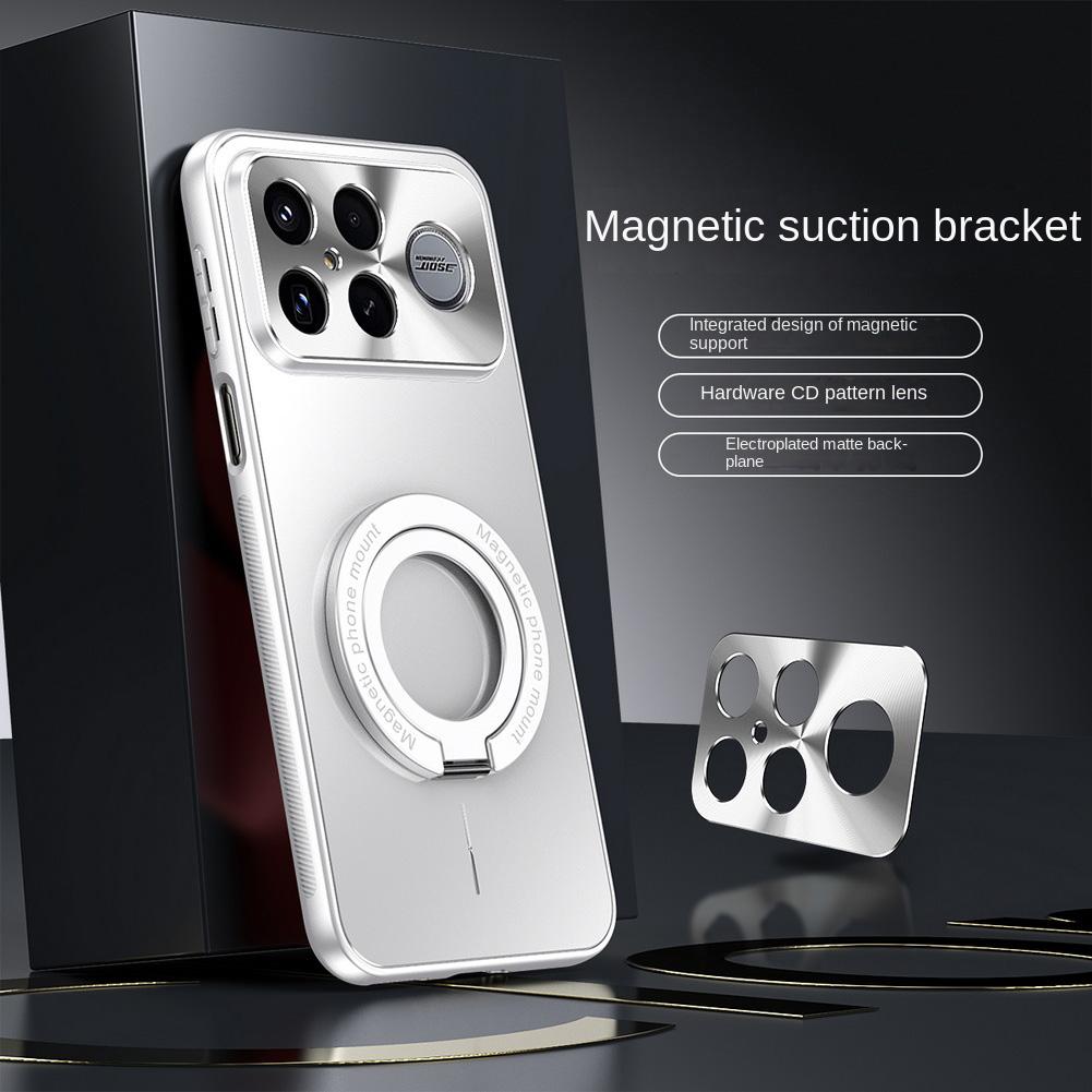 Electroplated Micro-matte Back Plate Thin Magnetic Ring Case For Poco F8 Ultra F8 Pro POCO F7 Ultra F7 Pro Camera Protect Cover