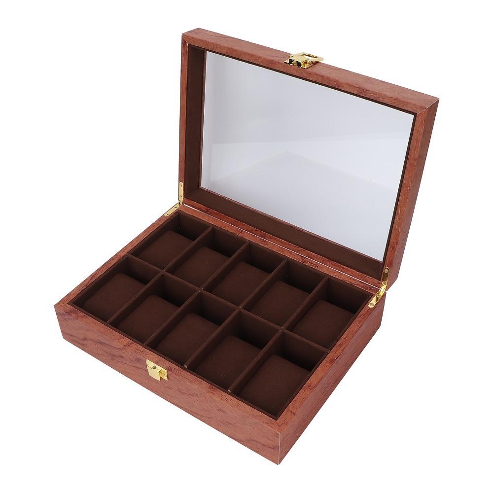 Composite Wood Watch Storage Case 26.5 x 20 x 8cm Watch Organizer Jewelry Display Case  For Women