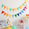 12 Flags Colorful Triangle Pennant Flags Garland Multicolor Felt Banner Bunting Flag for Home Baby Shower Birthday Party Decor 5