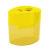 Double Hole Pencil Sharpener with Lid Plastic Manual Pencil Sharpener Portable Colored Pencil Sharpener for Kids Adults Students School Office