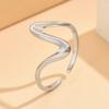 1 Pair Of Personalized Irregular Curve Opening Rings, Stainless Steel Adjustable Rings, Simple And Versatile Commuting Accessories