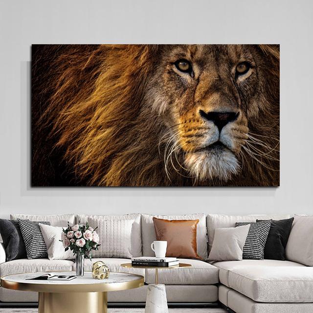 African Black Lion Leopard Animal Posters and Prints Canvas Painting Wall Pictures For Living Room Interior Cuadros Home Decor No Frame