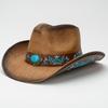 New Western Cowboy Jazz Hat Men's Outdoor UV Protection Big Eaves Sunshade Sun Protection Farm Knight Hat