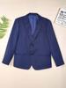 Kids Boys Blazer Formal Suit Long Sleeve Tuxedo Jacket with Pockets for Wedding Ring Bearer Outfit Outerwear