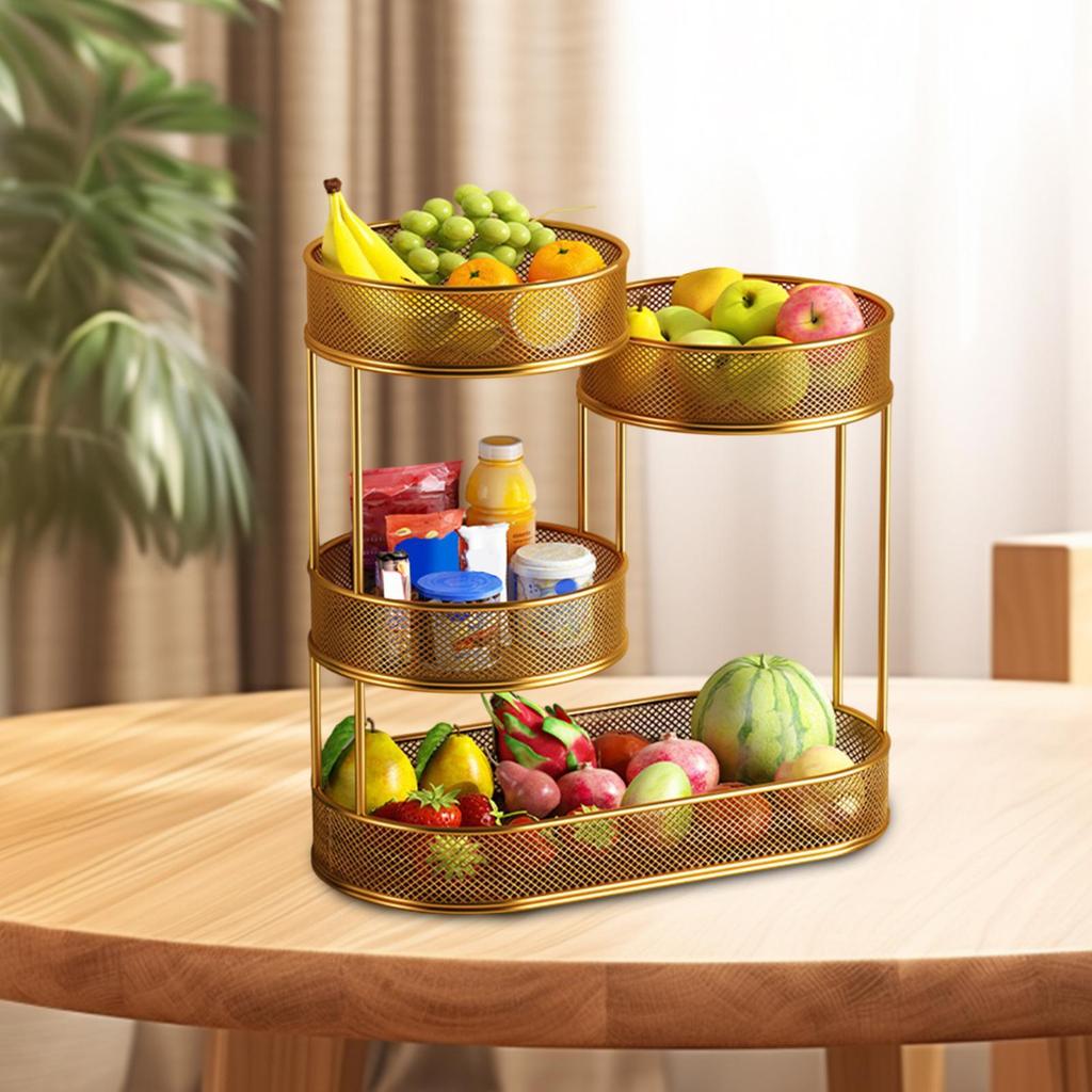 Fruit Basket Serving Tray Large Capacity Kitchen Organizer Multipurpose Bread Basket for Potato Fruit Onion Vegetable Bread