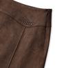 Code Graphy (Women) Faux Suede Mini Skirt_Brown