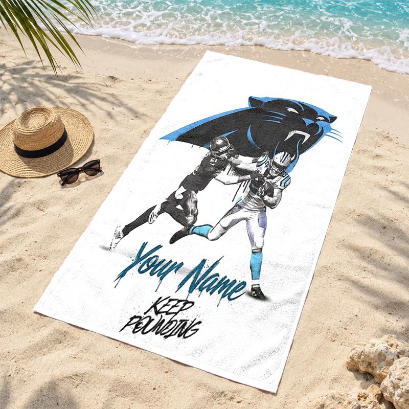 Carolina Panthers Custom Name Beach Towels Also Serve As Bath Towels Summer Essential a Musthave for the Outdoors the Beach and the Pool