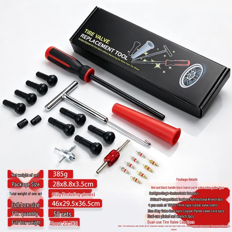 Tire Valve Stem & Core Installation and Repair Tool Kit