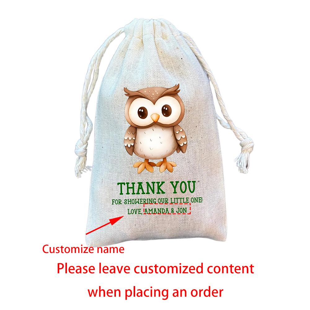 Benutzerdefinierte 5 Stück Baby Waldtier Partygeschenktüten Wald Freunde Geschenk Kordelzug Goodie Bags Geburtstagsfeier Deko Babyparty