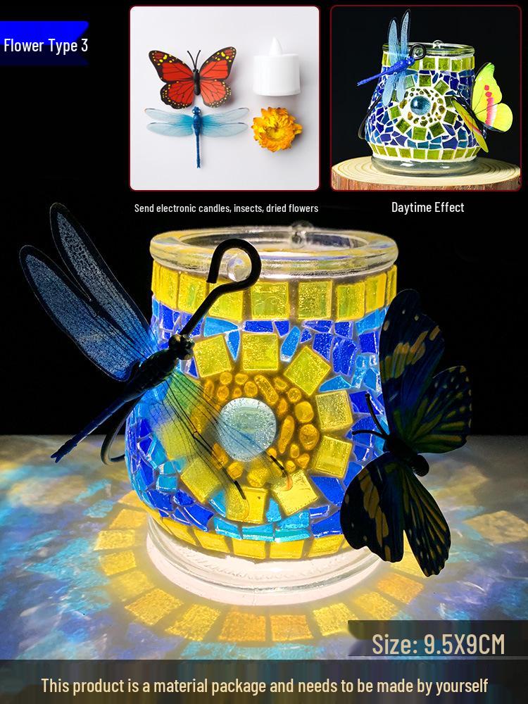 Handmade DIY Mosaic Lantern Kit: Early Education, Parent-Child Activity, Creative Team Building, Gift Toy, Flower Lantern Craft