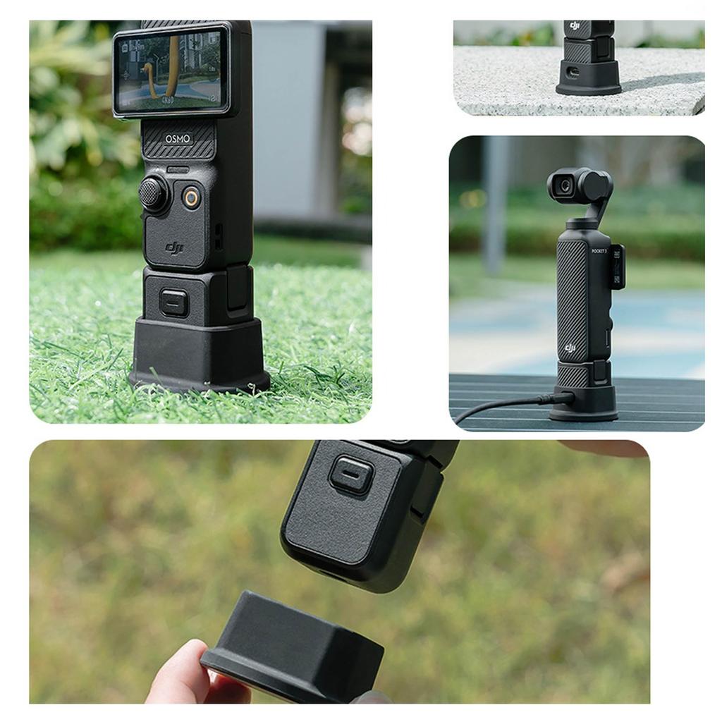 DJI Osmo Pocket 3 Anti-Slip Silicone Base | 1:1 Precision Fit Charging Dock & Quick-Release Holder for Tabletop/Travel | Non-Ski