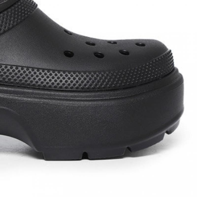 Crocs Stomp Line Clogs Fur Indoor Shoes Black 208546 001