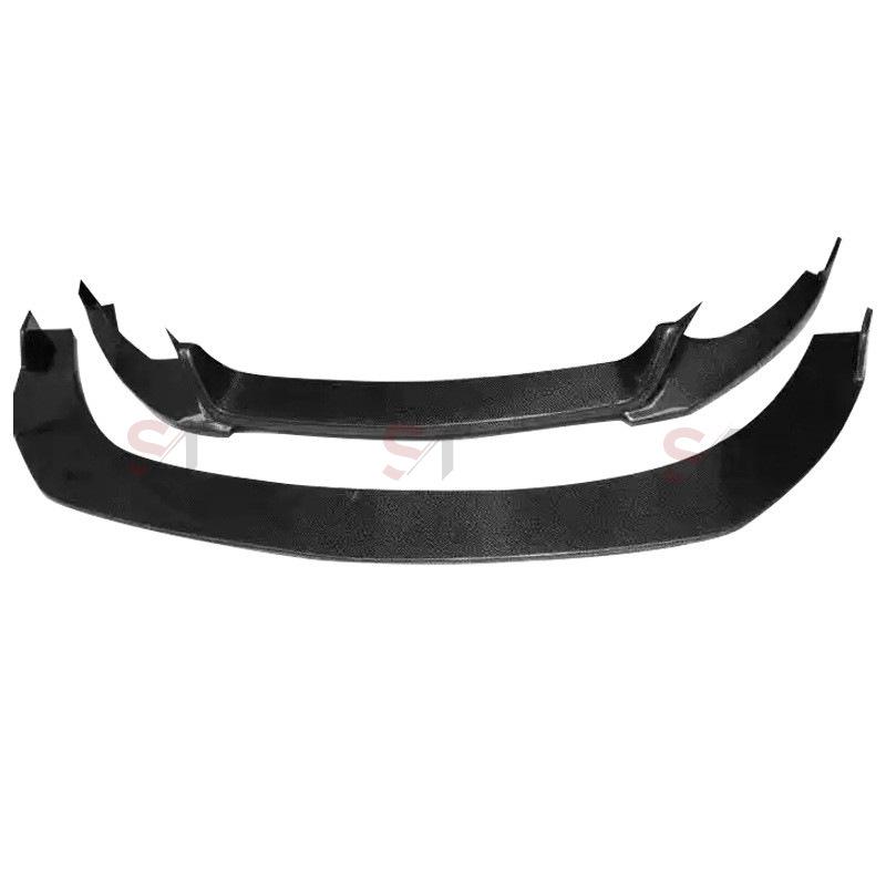 Carbon Fiber Double Layer Front Lip Splitter for Ford Mustang - Front Bumper Chin Kit.