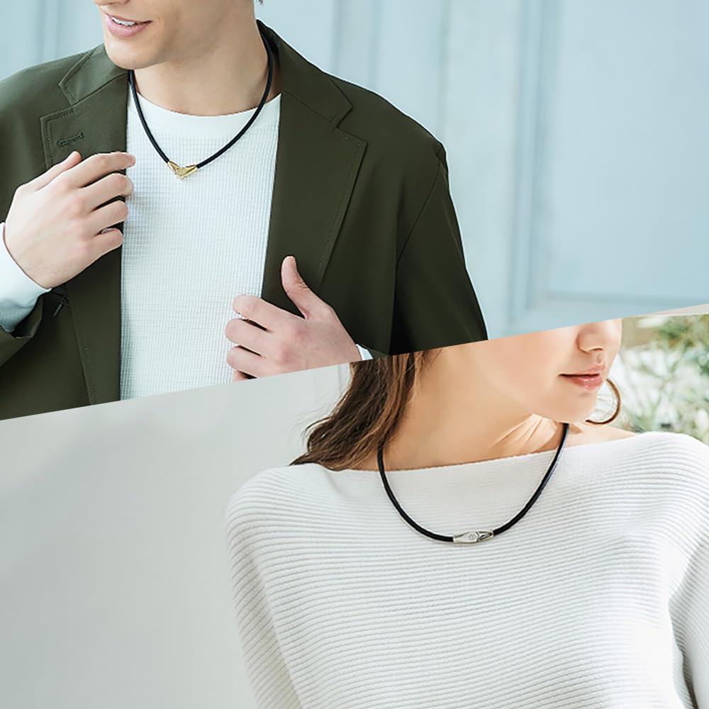 [Colantotte Original Gift Wrapping Included] Colantotte Magnetic Necklace ALT Necklace Limited Edition Gift Set (Black x Gold, Size M) Authentic