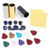 Guitar Accessories Kit 10 Celluloid Pick 4 Guitar Slider 8 Finger Cot with Iron Box