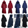 Medieval Cloak Hooded Robe Wizard Cosplay Costume For Adults With Long Sleeve Design For Halloween Role Play