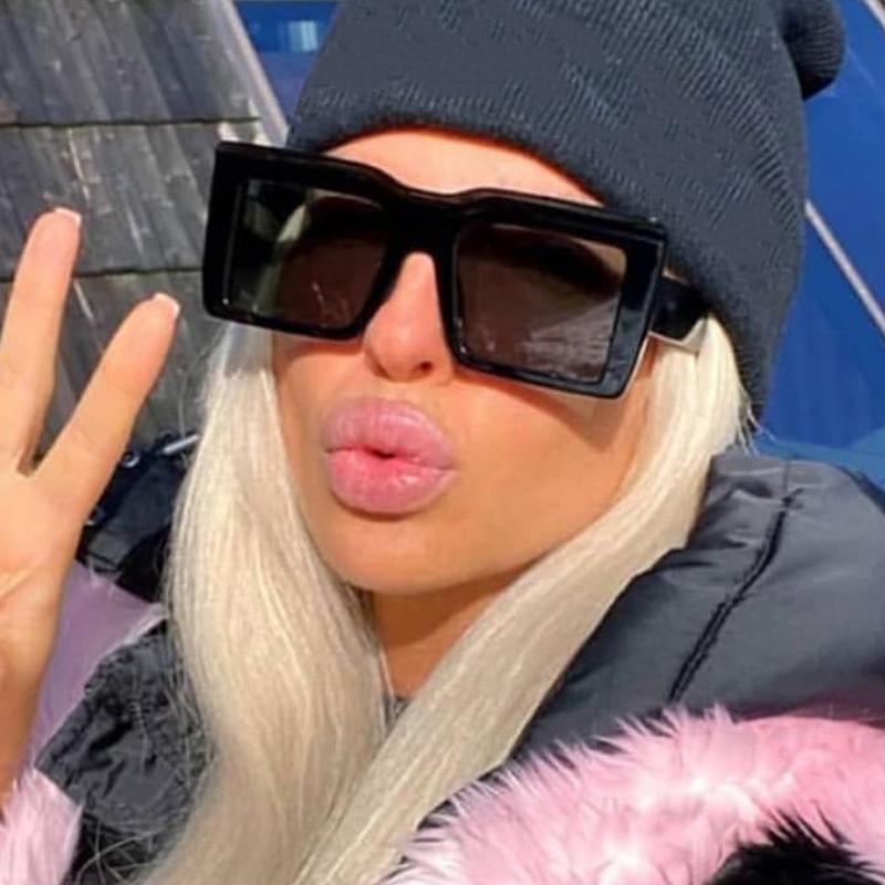 SHAUNA Aktualizované sluneční brýle Oversize s kovovým pantem UV400