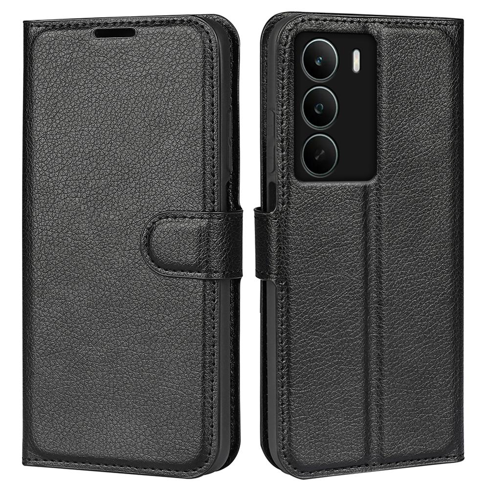 Für Realme C71 4G Hülle Litschi-Textur Stoßfeste Leder-Geldbörse Handyhülle