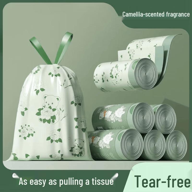 XinlvYuan Thickened Camellia Scent Tear-Free Garbage Bags