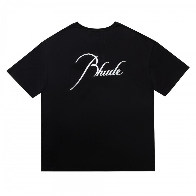 High Street Oversize Couple T-Shirt American Streetwear Print YYZP RHUDE Short Sleeve Tee Teens