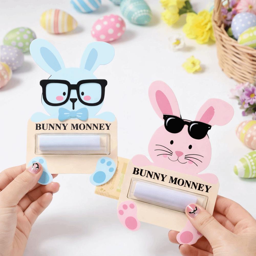 6PCS/SET Portable Easter Cash Holder Funny Money Wallet Bunny Banknote Card  Home Decorations