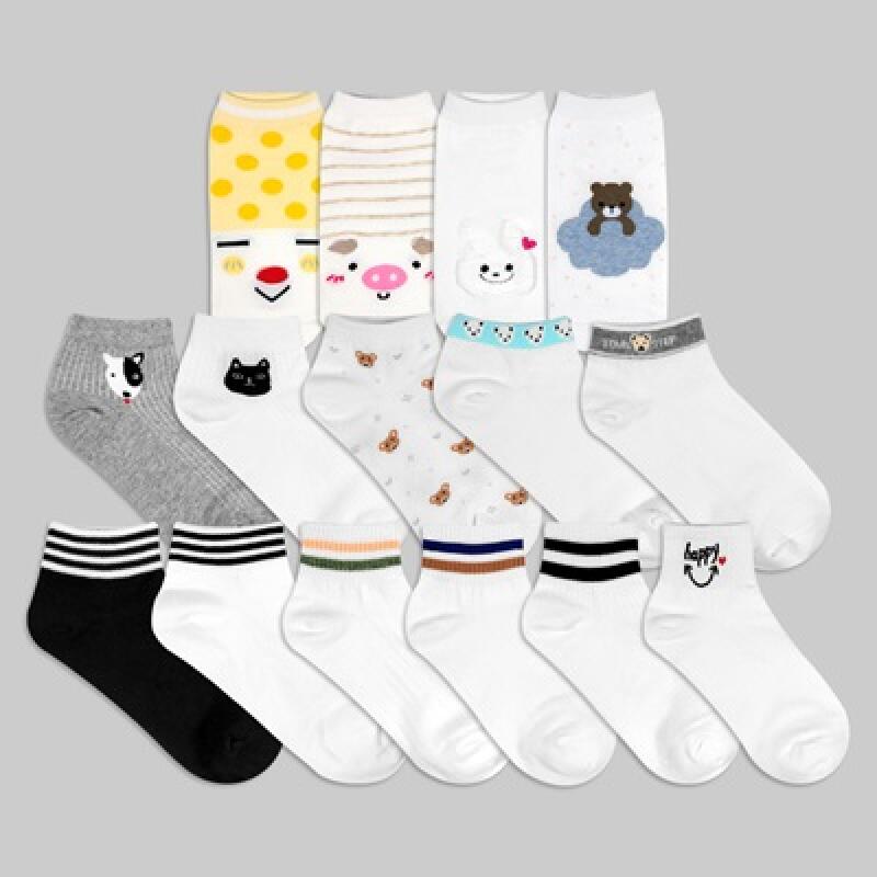 1500 Sneaker Socks Two lines - beige green