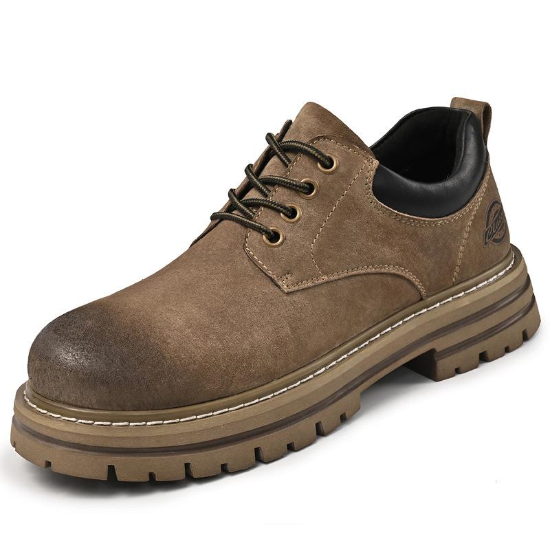 

Ботинки с большой головой, кожаные, низкие, на платформе, повседневные, ботинки Мартин, мужские, уличные, рабочие, ретро, корейская версия, свиная кожа, большой размер, короткие ботинки, мужские 45