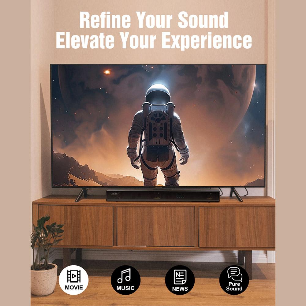 Hiwill A51 Pro Zestaw Głośników Soundbar 5.1 Kanałowy z Subwooferem , Dolby Atmos, Bezprzewodowy Subwoofer 6.5'', 9 Przetworników, Moc Szczytowa 420W