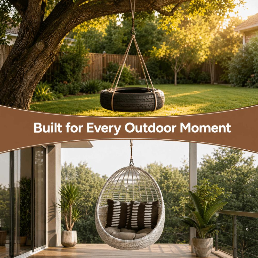 60/120cm Swing Suspension Rope Heavy Duty Hammock Chair Connection Rope Tie-Down Straps  Hammocks