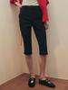 OUEL Slit Capri Pants_Black