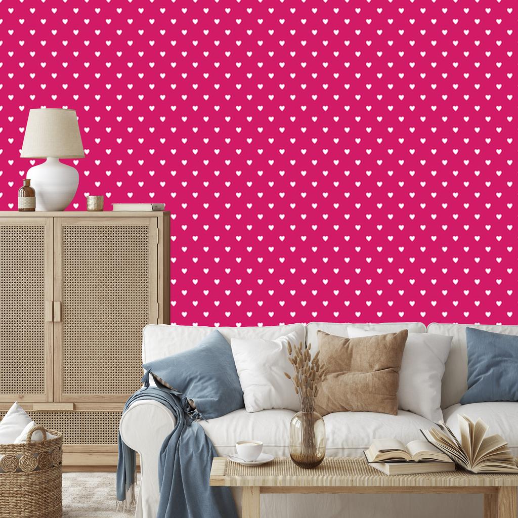 Purple and Powder Pink Hearts Wallpaper 50x1000