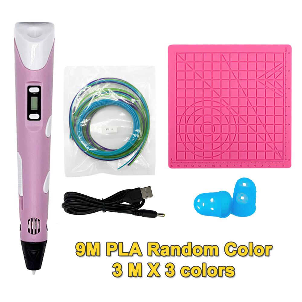 USB 3D Printing Pen DIY Drawing 9M PLA Filament Three-dimensional Graffiti Toys Art Tools For Kids Birthday Christmas Day Gift