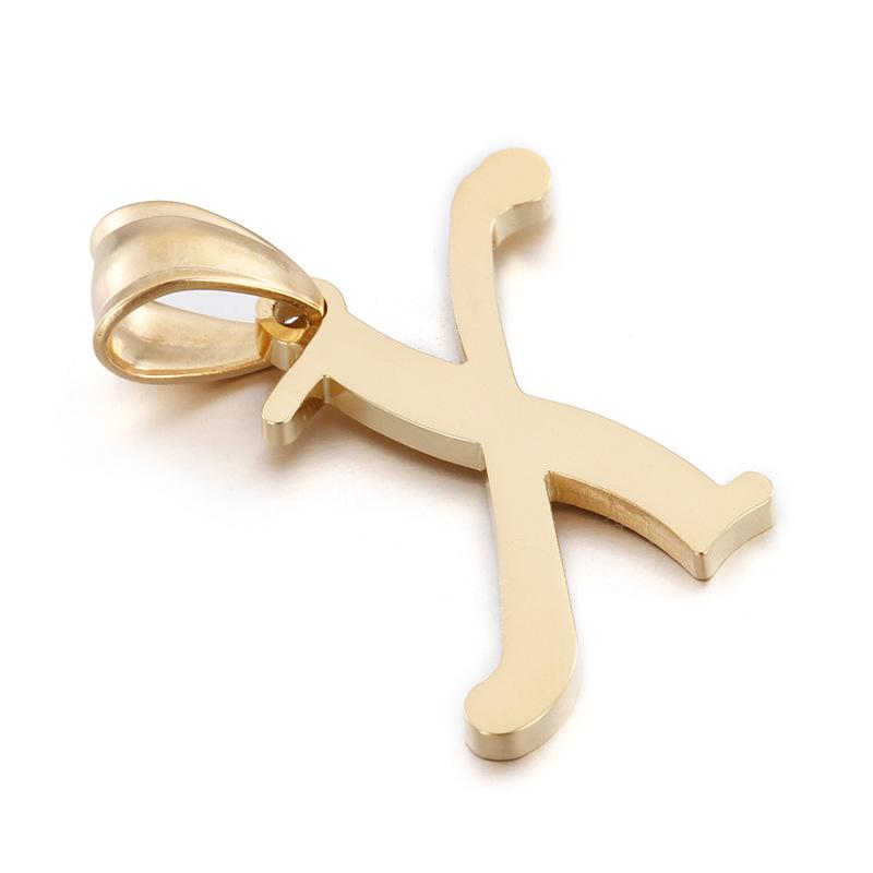 European and American Style Stainless Steel Pendant Jewelry - 26 Golden Titanium Steel Letters
