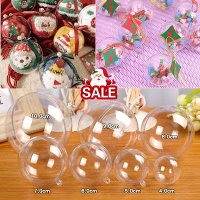 Party Supplies Fillable Christmas Tree Ball Hanging Plastic Transparent Balls Xmas Ornaments Candy Box