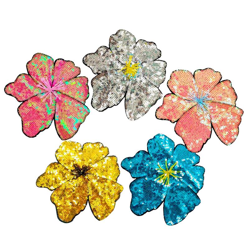 1PC Flowers Patches Fashion Dress Accessories Bag Decor Sequin Print DIY Embroidered Applique Clothing Sew Handmade Patch