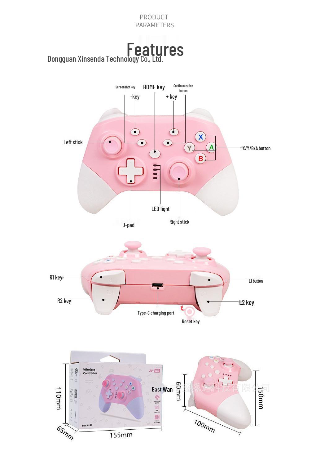 

RALA Wireless Game Controller for Nintendo Switch, PS3, PC, and Android